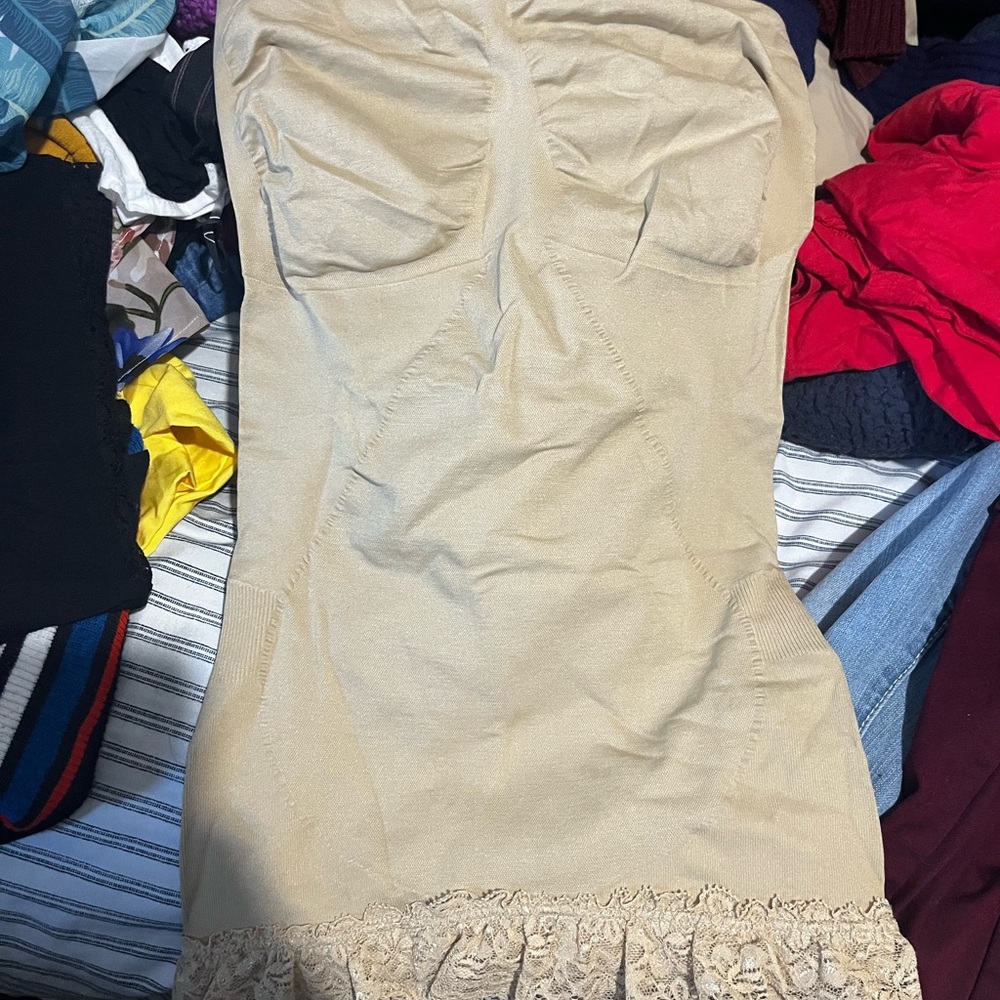 Beige Strapless Shapewear Slip Dress - Women's Sculpting Lingerie